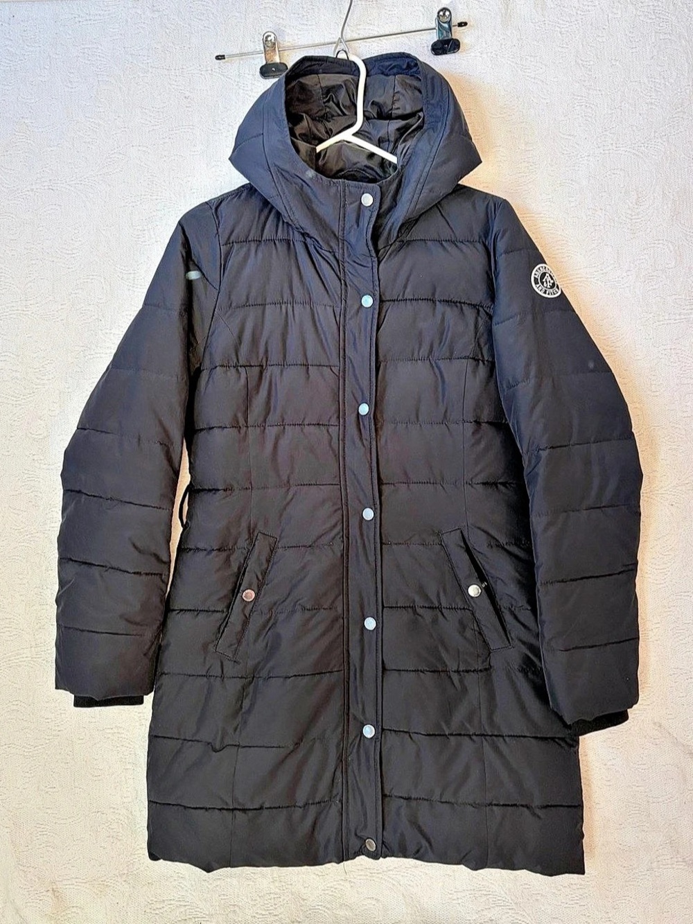 Abercrombie & Fitch Hooded Quilted Puffer Coat Black Small